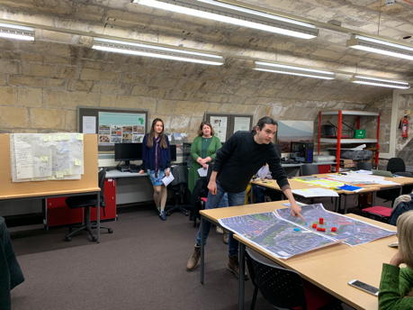 Claire Boardman designing games at the York April 2019 workshop.